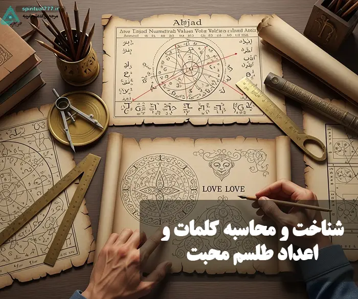 عکس نوشته شناخت و محاسبه کلمات و اعداد طلسم محبت