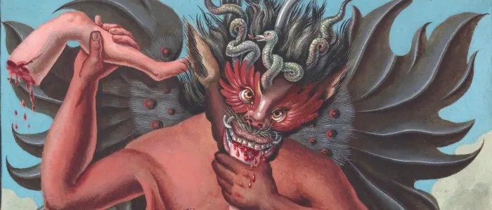 عکس تزئینی از شیطان در حال خوردن انسان