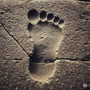 عکس نشانه پا از وجود گنج شده