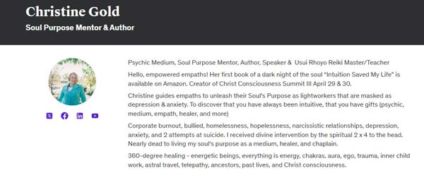 عکس بیوگرافی کریستن گولد استاد آموزش فعال کردن چشم سوم